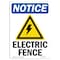 Signmission Safety Sign, OSHA Notice, 18" Height, Aluminum, Electric Fence Sign With Symbol, Portrait OS-NS-A-1218-V-11627 - alternate 1
